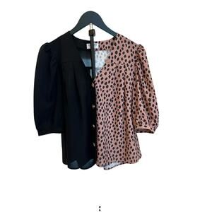 Crosby Button-up Puff Sleeve Blouse (Sz S)